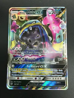 ALOLAN MUK GX 84/147 ULTRA RARE pokemon Burning Shadows card TCG NM Holo 2017 - Image 3