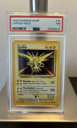 Pokemon TCG Zapdos 016/102 Base Set Holo Rare English Card 1999 Wizards - Image 1