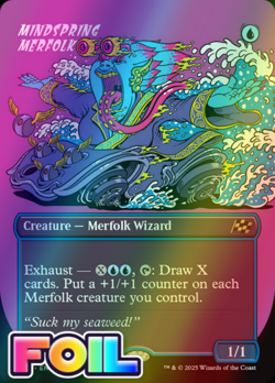 x1 Mindspring Merfolk DFT Aetherdrift MTG 335 FOIL RARE SHOWCASE M/NM 1x - Image 1