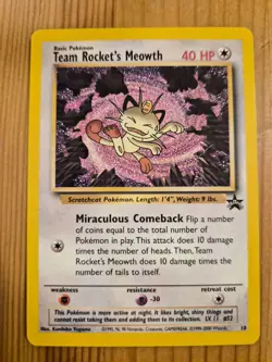Pokemon TCG Team Rockets Meowth #18 Black Star Promo - Image 1