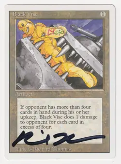 Signed Black Vise HP Revised Edition Artist Richard Thomas 1994 WOTC MTG Magic! - Image 1
