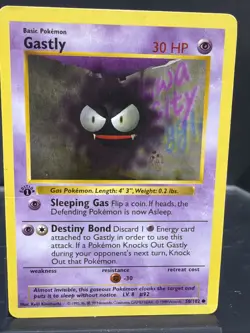 Pokemon TCG Gastly Shadowless 1st Edition Base Set Common 50/102 LP - Image 1