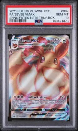 Pokemon TCG: Eevee VMax #SWSH087 Black Star Promo FA PSA 10 Shinning Fates - Image 1