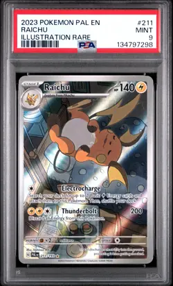 2023 POKEMON PAL EN-PALDEA EVOLVED ILLUSTRATION RARE #211 RAICHU PSA 9 - Image 1