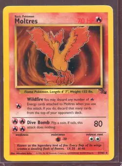 Pokemon TCG Moltres Fossil Rare 27/62 1999 Fire Basic Non-Holo - Image 1