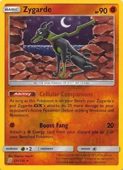 Zygarde 124/236 Rare Unified Minds Pokemon Reverse Holo Near Mint - Image 1