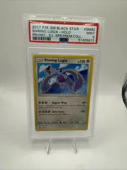 2017 POKEMON SM BLACK STAR PROMO #SM82 SHINING LUGIA-HOLO PSA 9 - Image 1