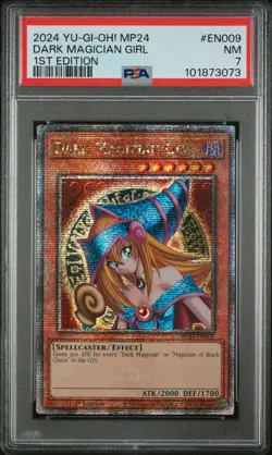 Yugioh PSA 7 DARK MAGICIAN GIRL MP24-EN009 25TH QUARTER CENTURY SECRET RARE QCR - Image 1