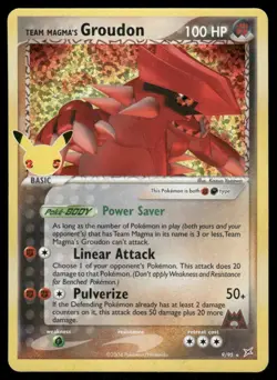 Pokemon Cards Team Magma's Groudon 9/95 Celebrations LP - Image 1