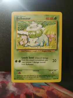 Bulbasaur 44/102 Base Set Unlimited Common Card 1999 - Image 1