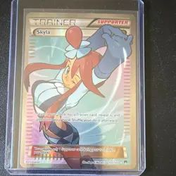 Pokemon Skyla 122/122 Breakpoint Ultra Rare Full Art Holo Trainer English Card - Image 1
