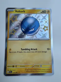 Voltorb 133/091 Paldean Fates Shiny Holo Rare Pokemon TCG Card Mint Condition - Image 1