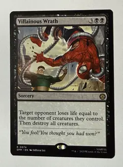 x1 Villainous Wrath SPM Spider-Man MTG 74 M/NM 1x - Image 1