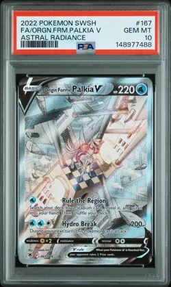 PSA 10 - Fa/Orgn.Frm.Palkia V 167 Pokemon Sword & Shield Astral Radiance - Image 1