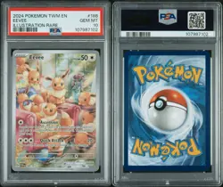 2024 POKEMON TWM EN-TWILIGHT MASQUERADE ILLUSTRATION RARE #188 EEVEE PSA 10 - Image 3