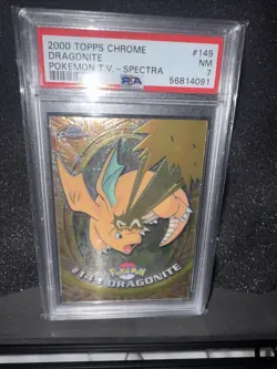 Pokemon 2000 Topps Chrome Dragonite Card Psa 7 - Image 2