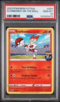 Pokemon Scorbunny on the Ball Futsal #004 PSA 10 Gem Mint - Image 1