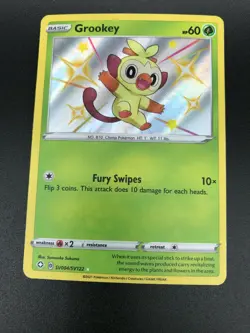 Grookey SV004/SV122 SHINY HOLO ULTRA RARE SWSH Shining Fates Pokemon NM 2021 SV4 - Image 1