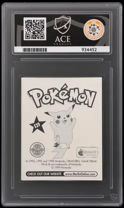 Pokemon Ash & Pikachu S29 Prism Gold ACE 9 Graded Pokemon Merlin Sticker 1999 - Image 2