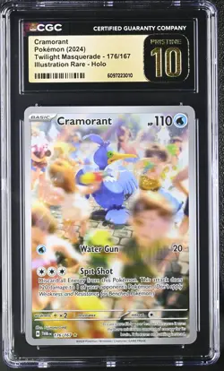 Pokemon Cramorant 176/167 Illustration Rare Twilight Masquerade CGC 10 PRISTINE - Image 1
