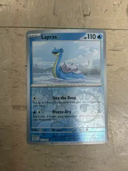 Reverse Holo Lapras 016/091 Common Paldean Fates Pokemon - Image 1