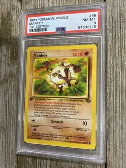 PSA 8 1999 POKEMON JUNGLE MANKEY 1ST EDITION - Image 1