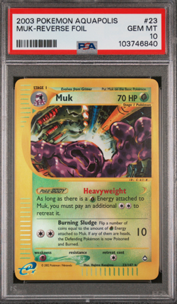 2003 Pokemon Aquapolis Muk Reverse Holo #23 PSA 10 Gem Mint - Image 1
