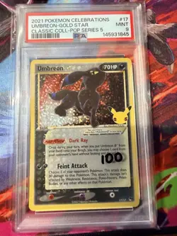 2021 POKEMON CELEBRATIONS CLASSIC COLL #17 UMBREON-GOLD STAR PSA 9 - Image 1