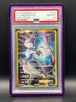 2016 Pokemon XY Evolutions Mewtwo EX #103 -Ultra Rare Holo F/A- PSA Gem Mint 10 - Image 1