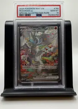 Pokemon Reshiram ex SIR Holo PSA 10 166/086 Sv White Flare EN 2025 - Image 1