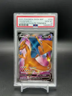 2020 Pokemon Champions Path ETB Promo Charizard V SWSH050 PSA Gem Mint 10 - Image 1
