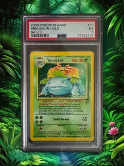 2000 Pokemon Base Set 2 Venusaur Holo #18 PSA 5 EX - Image 1