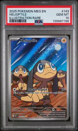 2025 POKEMON MEG EN-MEGA EVOLUTION ILLUSTRATION RARE #143 HELIOPTILE PSA 10 - Image 1