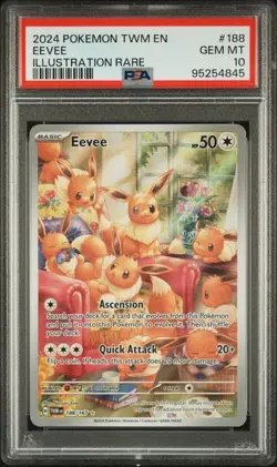 Pokemon Eevee Twilight Masquerade Illustration Rare #188 PSA 10 - Image 1
