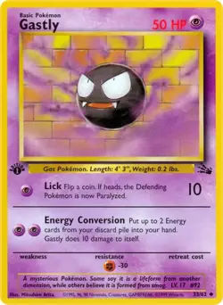 Gastly 33/62 - Fossil - WOTC - Uncommon - Pokemon TCG - HP - Image 1