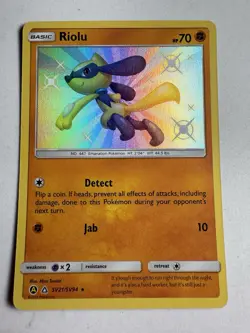 Pokemon TCG Riolu Hidden Fates SV21/SV94 Holo Shiny Holo Rare - Image 1