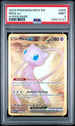 2023 POKEMON MEW EN-151 HYPER RARE #205 MEW EX PSA 9 - Image 1