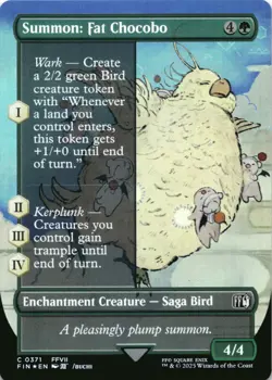 MTG Summon: Fat Chocobo (Borderless) Foil NM FINAL FANTASY Magic 371 - Image 1