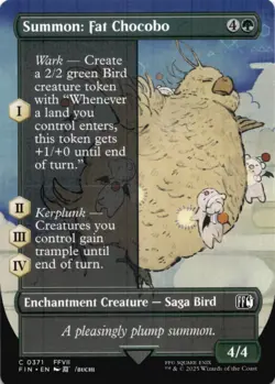 MTG Summon: Fat Chocobo (Borderless) Normal NM FINAL FANTASY Magic 371 - Image 1