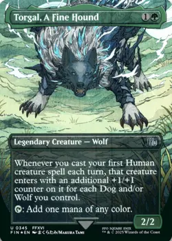 MTG Torgal, A Fine Hound (Borderless) Foil NM FINAL FANTASY Magic 345 - Image 1