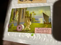 Lot of 5 Corticelli Silk Spool Thread 1890s Victorian Trade Cards 4.5" x 2.5" - Image 3