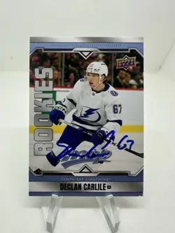 Declan Carlile Signed Autograph 2024-25 Upper Deck MVP Rookie Card 224 Lightning - Image 1