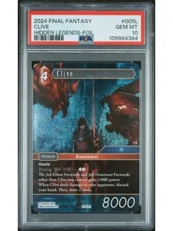 Final Fantasy Hidden Legends 005L Clive Foil Card PSA 10 GEM MINT - Image 1