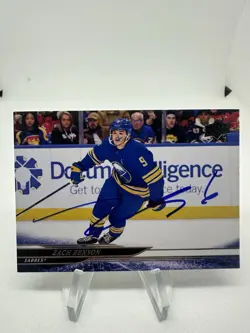 Zach Benson Signed Autograph 2024-25 Upper Deck Card #24 Buffalo Sabres - Image 1