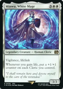 MTG Minwu, White Mage Foil NM FINAL FANTASY Magic 26 - Image 1
