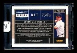 2024 PANINI THREE & TWO KEVIN MCGONIGLE RC GOLD PATCH ON-CARD AUTO RPA #8/10! - Image 2