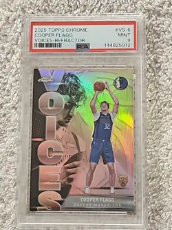 2025 Topps Chrome Cooper Flagg Voices Refractor Rookie Card PSA 9 MINT - Image 1