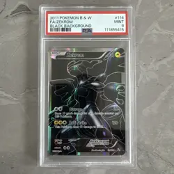 Zekrom 114/114 Black Background PSA 9 Mint Black & White Full Art Pokemon Card - Image 1