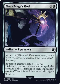 MTG Black Mage's Rod Foil NM FINAL FANTASY Magic 90 - Image 1