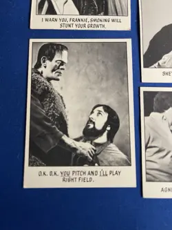 YOU’LL DIE LAUGHING Lot of 12 Topps 1973 vtg Horror Monster Movie Trading Cards - Image 3